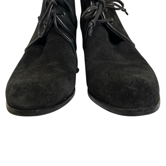 Stuart Weitzman Black Suede Wedge Boots SZ 6 - Picture 4 of 7
